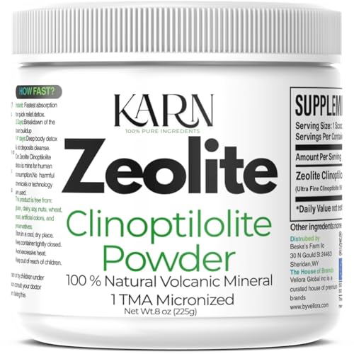 Zeolite Powder | 8 oz (225gr) | Ultra FINE Less-Than 1 m | Clinoptilolite 95% | 3X Activated | Pure Powder