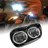 SUNPIE Compatible with H_arley Motorcycles 5-3/4' DRL Black Motorcycle Projector DRL Head light Compatible with Road Glide 2004~2013