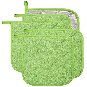 Lifaith 100% Cotton Kitchen On a regular basis Fundamental Terry Pot Holder Warmth Resistant Coaster Potholder for Cooking and Baking Set of 5
