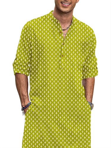 Image of BE ACTIVE Cotton Kurta for Men | Traditional and Classy Design | Indian Kurta | Full Sleeve Kurta