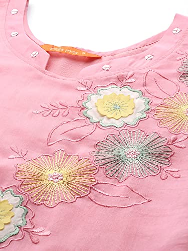 Image of INDO ERA Women Silk Embroidered Kurta Set For Women