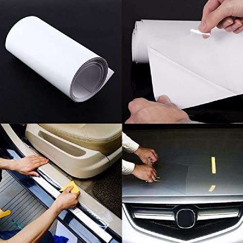 Image of WISDOM Transparent Vinyl Wrap for Car & Bike Protective Film Self Adhesive Vinyl Wrap Sheet Roll Film Sticker and Decal (20x100 Inches, Transparent)