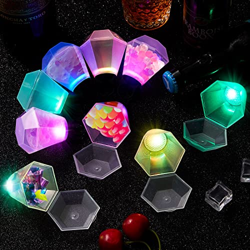 Suclain 12 Pcs Wedding Ring Shot Glass Led Light Up Plastic Flash Ring Shot Glasses Bachelorette Shot Glasses Wedding Party Team Bride Supplies Bridal Shower Party Favors, White #TOP5