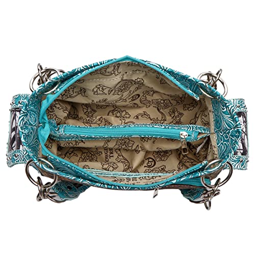 Bolso de hombro para mujer estilo western con diseño floral miniatura 6