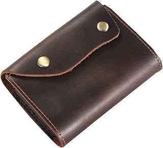 Carteira de couro para cartão de crédito portátil para mulheres e homens, carteira sanfonada com zíper, porta-cartão de crédito multifuncional com 9 compartimentos para cartão de crédito, bolsa com fecho de pressão