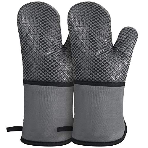 GoZheec Oven Mitts, Heat Resistant up to 500 Degrees Kitchen Gloves, Extra Long