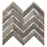 KASARO 10-Piece Peel and Stick Backsplash, Herringbone Pattern Decorative Self-Adhesive Wall Tile fo