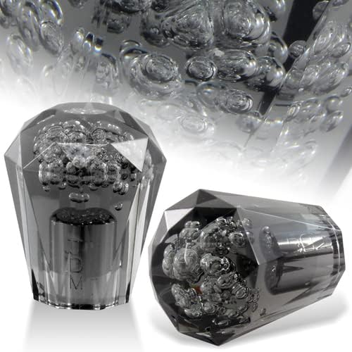Universal JDM VIP 60mm Manual MT Transparent Diamond Crystal Bubble Shift Knob 1 Pack (Black)