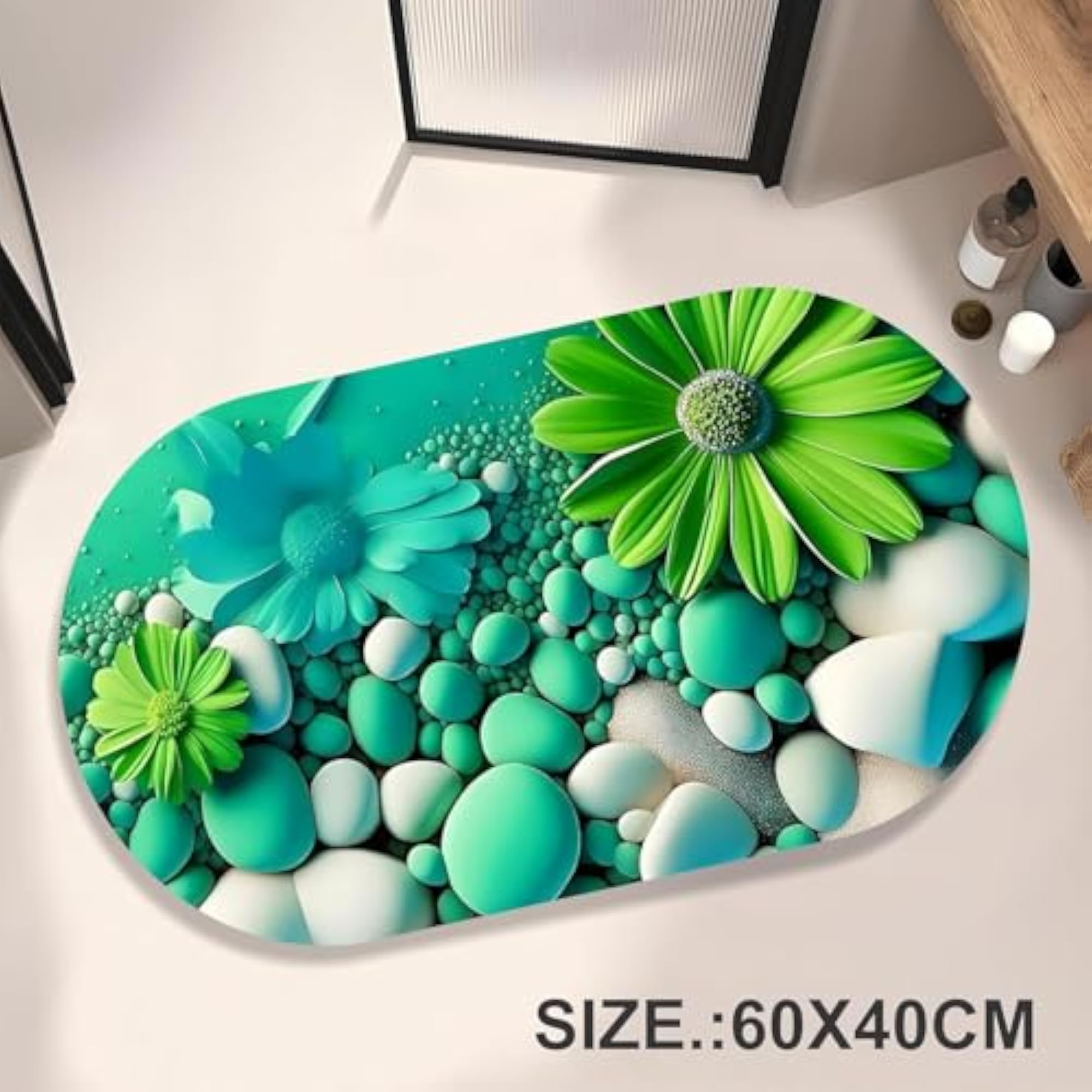 3D Bathroom Mat, Rare 3D Patterned Bath Mat