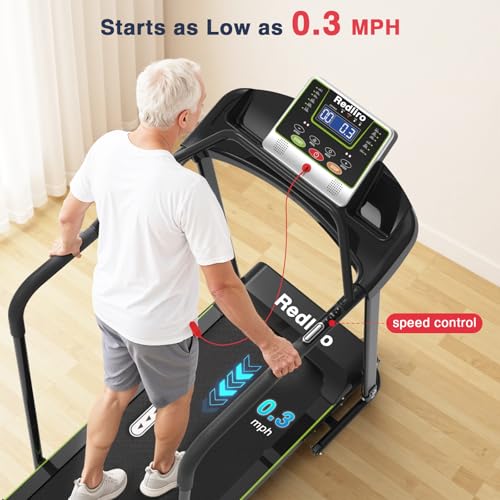 Image of Redliro Foldable Exercise Treadmills with Handrails - Home Fitness Walking Running Machine