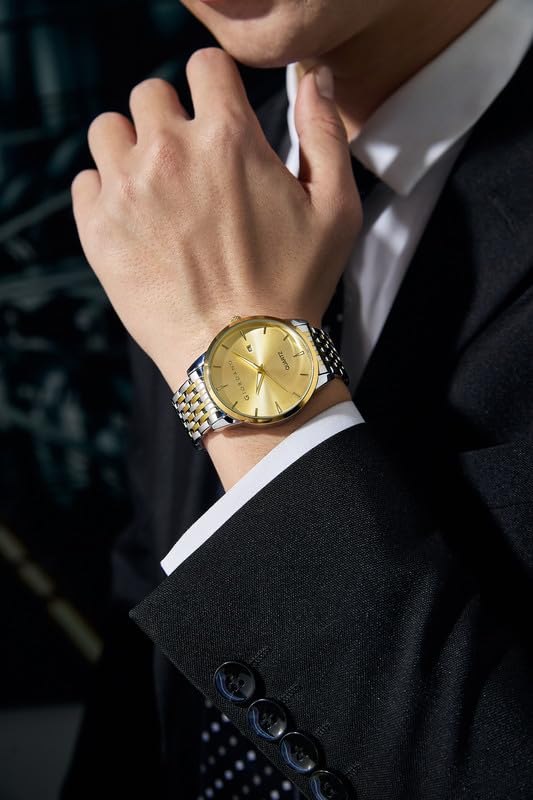 Image of Giordano Analog Quartz Watch for Men with Sunray Dial, Gold-Tone Hands & Hour Markers, Date Display, Stainless Steel Strap and 3 ATM Water Resistant