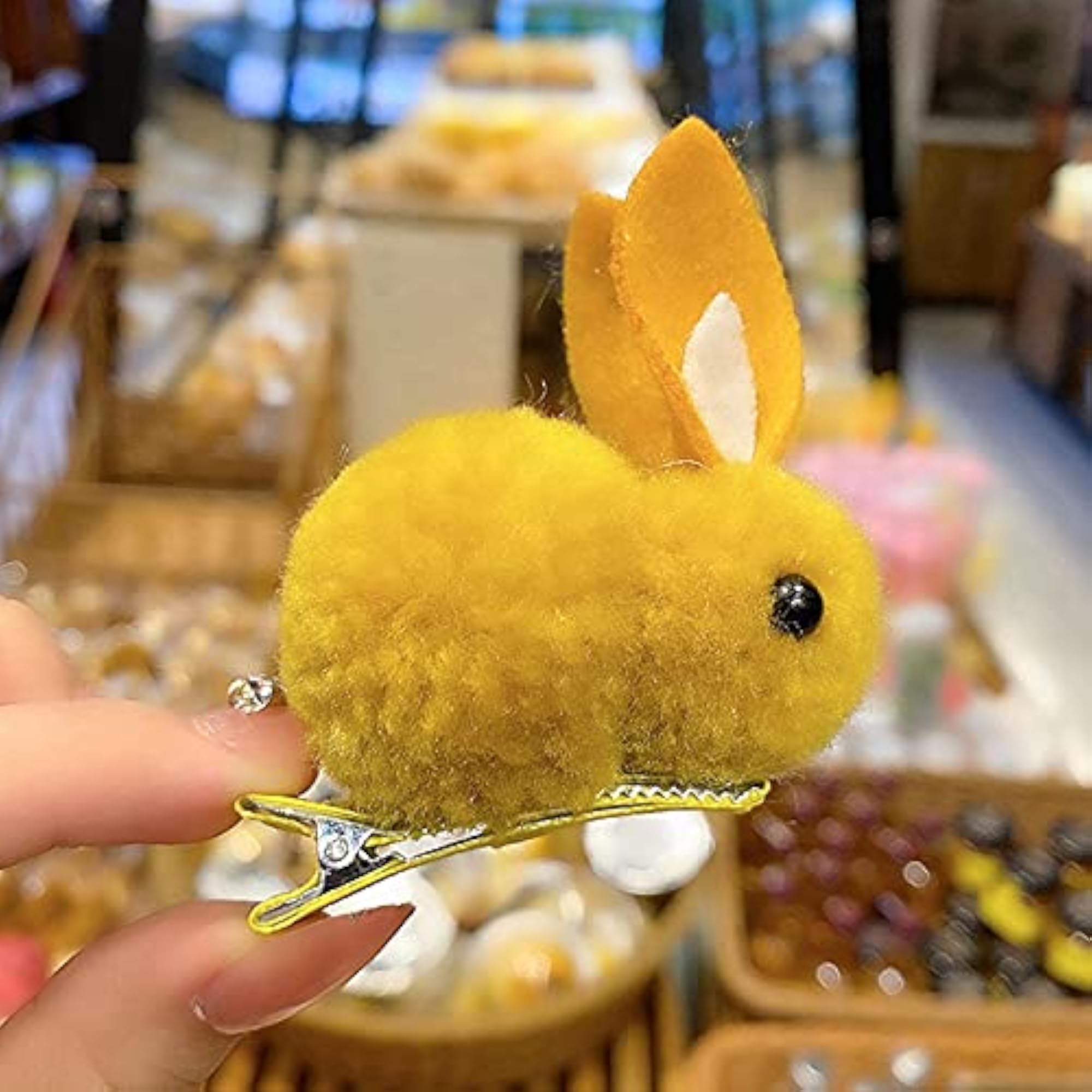 Cute Rabbit Hair Barrette Clip Set, 5pcs Vintage Fashion