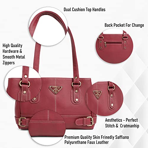 Image of Fostelo Women's Nightingale Satchel Tote Handbag for Women | Ladies Purse | Stylish Shoulder Bag | Gift For Women