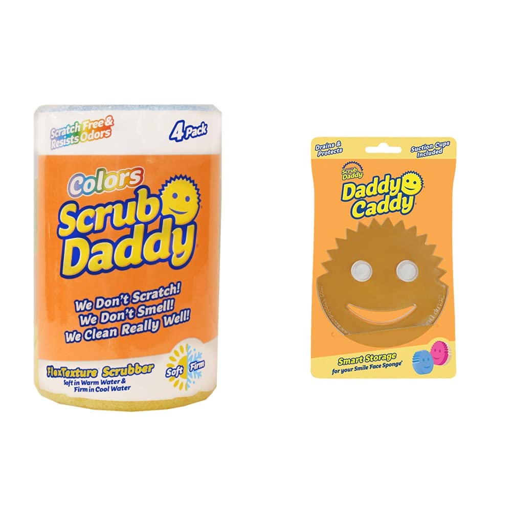Lot De 2 Porte-Éponges Scrub Daddy Caddy - Ventouse Puissante, Transparent