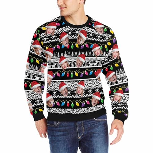 M YESCUSTOM Custom Sweatshirt for Women Men Custom Ugly Christmas Sweater Personalized Funny Faces Xms Sweaters with Pictures3