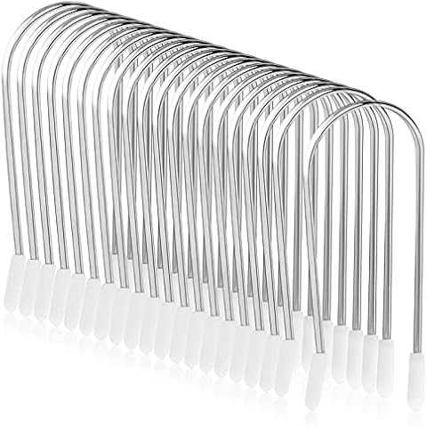 Vin Beauty 20 Pieces Hot Curler Clips Replacement, Stainless Steel Hair Roller Pins for Long Hair, J-Shaped Design Fit 1 1/2 Inches Hot Rollers, 20 PCS Cover