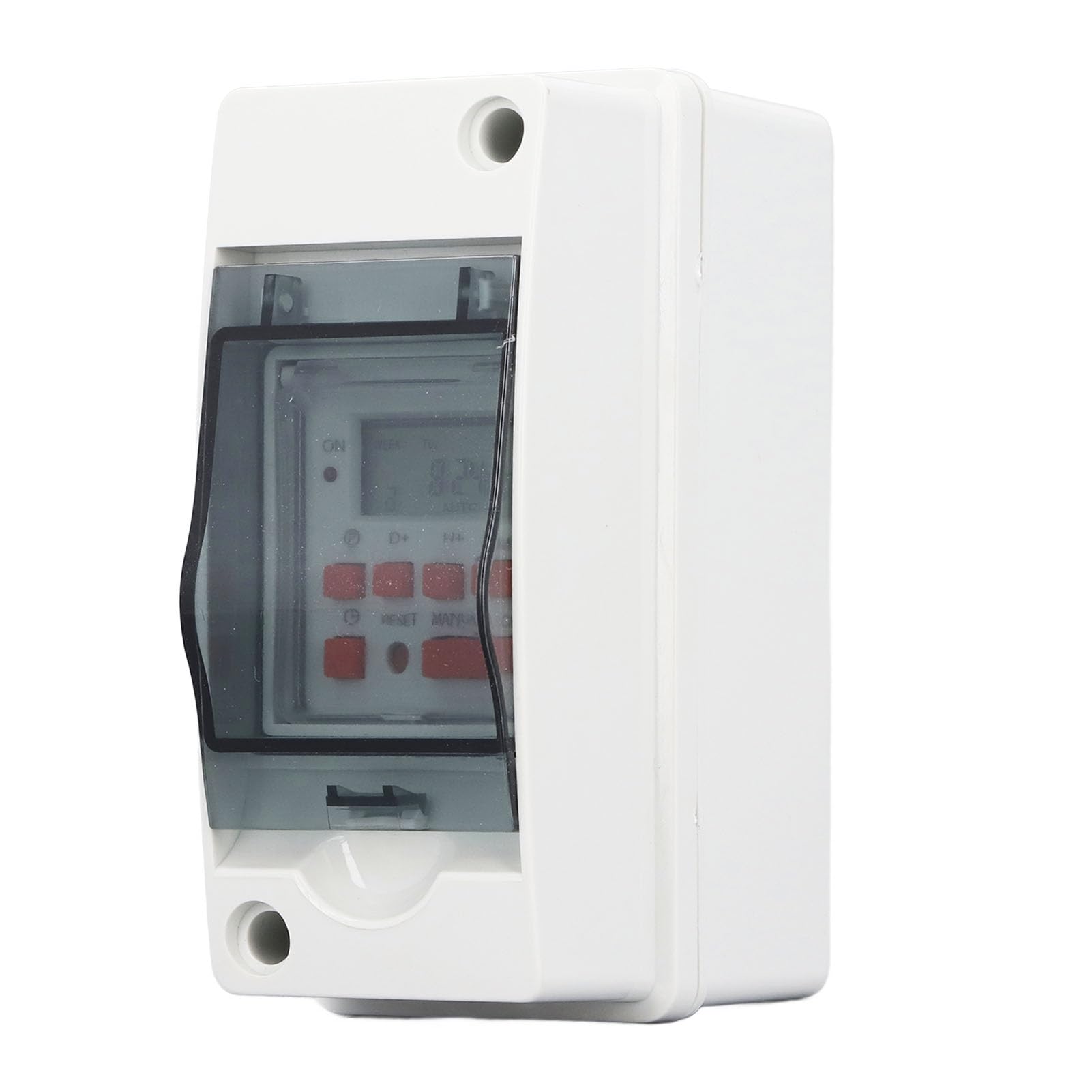 YUYTE Zeitschaltuhr Außenbereich Ip54 [Upgrade-Modell 2024] Zeitschaltuhr, Programmierbares 7-Tage-LCD-Display, Digitale mit 28 Ein-Aus-Zeitplänen und Box – für den Außenbereich und Hohe Leistung