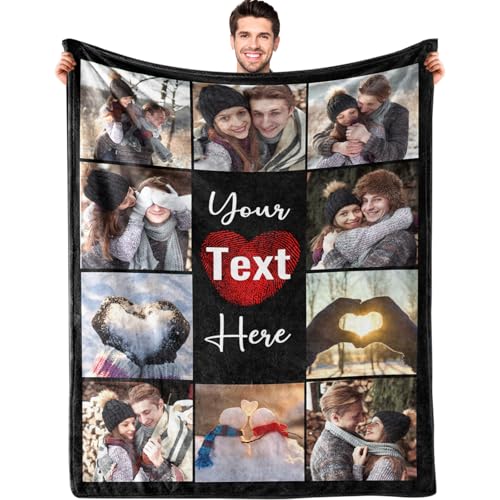 Yoltotude Ships Next Day Custom Blanket with Picture Text Personalized