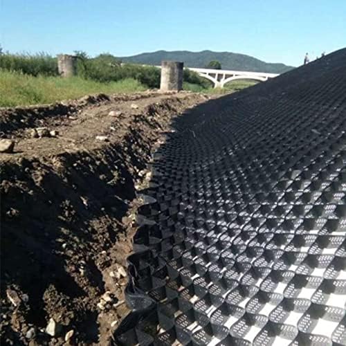Garden Pathways Ground Grid Stabilizer Geogrid，Ground Grid 2 Inch Stabilizer for Sand Stone Pea Gravel Tough & Flexible Path Patio Parking Farm Foundation Geo Mesh for Slope Paving (26x32ft)