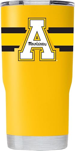 Gametime Sidekicks Appalachain State - Vaso amarillo de 20 onzas, con licencia oficial, acero inoxidable 188, doble pared, aislado al vacío,