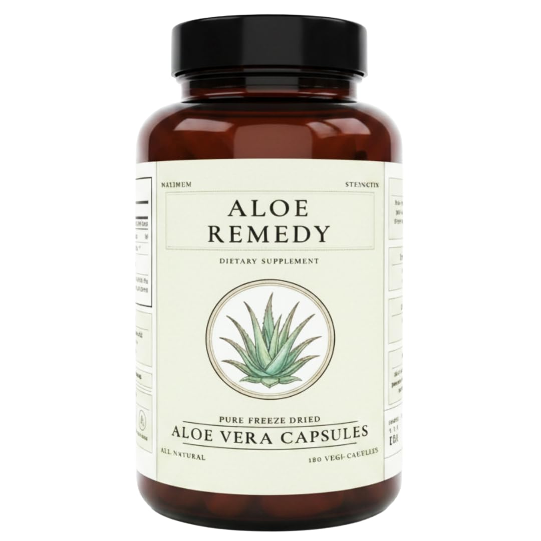 Aloe Vera Capsules for IC & BPS - 200:1 Freeze Dried Concentrate, 1800mg - Daily Bladder Comfort Support for Women - 180 Vegan Capsules, 60 Day Supply - Made in USA, Gluten Dairy Soy Free