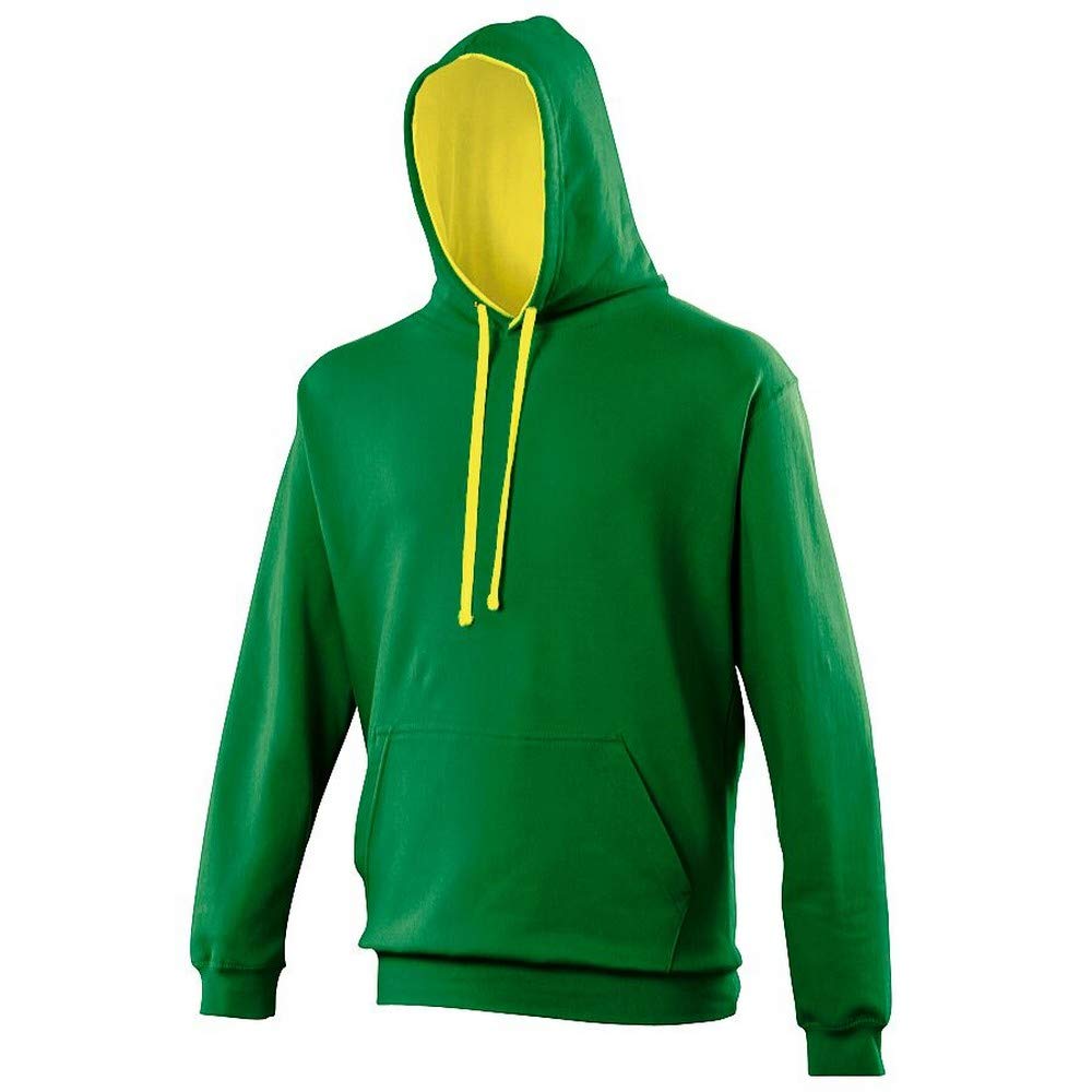 AWDis Men's Varsity Hoodie, Multicoloured (Oxford Navy/Sunshine Yellow), Medium