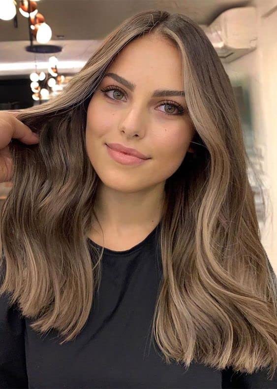 Hetto Blonde Hair Extensions One Piece Human Hair Secret Hair Extensions #4/27 Dark Brown Highlight Honey Blonde Invisible Wire Hair Extensions Human Hair 14 Inch 70g