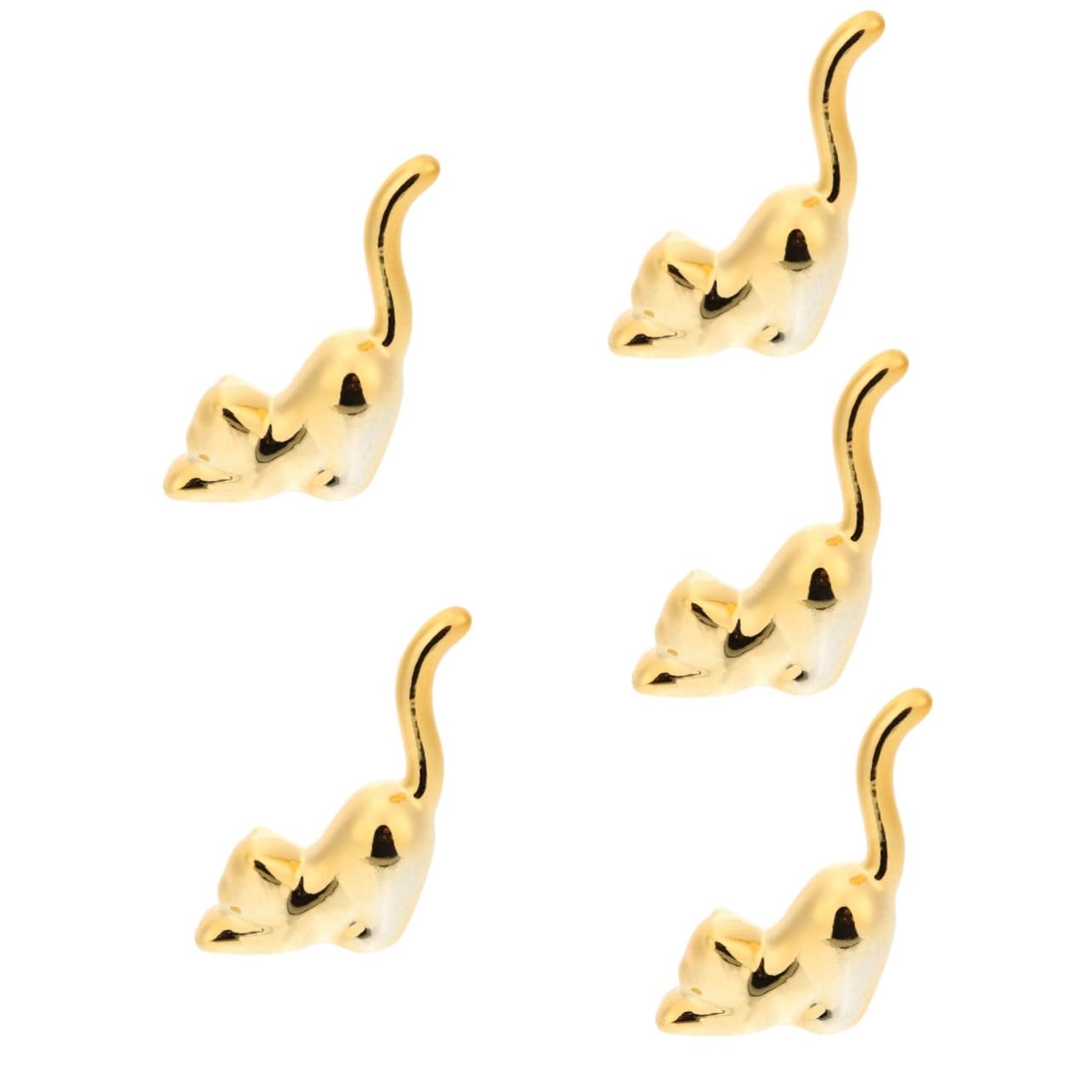 OUNONA 5 Stück Ringhalter Katze Goldfarbig Schmuck Organizer für Ringe Eleganter Ringständer mit Stabilem Fuß für Schmuckaufbewahrung Kawaii Deko für Damen und Mädchen