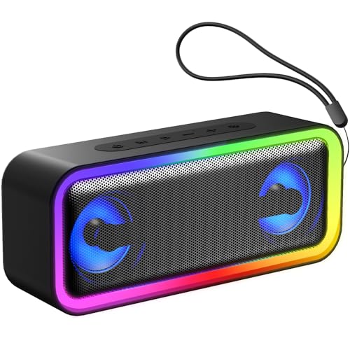 8.Contenuto della Confezione e Idee Regalo - La confezione include: 1 x cassa bluetooth impermeabile (dimensioni: 20 x 8.3 x 5.6 cm; peso: 650 g), 1 cavo di ricarica Type-C, 1 cavo AUX e una guida rapida. In omaggio una pratica cinghia per il trasporto. Grazie alle sue funzionalità avanzate, alle luci suggestive e al design resistente, questo altoparlante bluetooth si conferma un regalo perfetto per Natale, compleanni, San Valentino, Festa del Papà e della Mamma, in grado di stupire e divertire in ogni occasione.