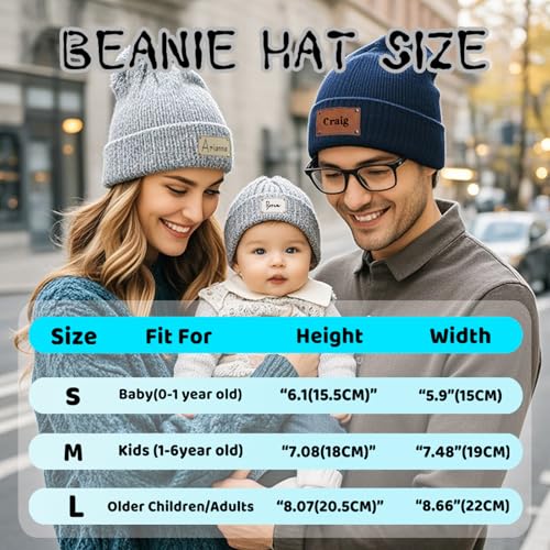 Custom Toddler Beanie,Personalized Baby Beanie for Baby Toddler Kids Adults Custom Beanies Winter Hat Gifts with Name2