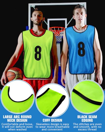 Image of Yahenda 24 Pcs Soccer Pinnies Numbered Vests Adult