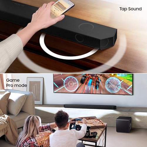 Image of Samsung 580 W True 9.1.4 ch Full Surround Soundbar with Wireless Dolby Atmos | Center-Up-Side-Front Wide-Firing Speakers | Alexa | Wi-Fi | HDMI ARC | Optical in | Bluetooth (HW-Q930F /XL, Titan Black)