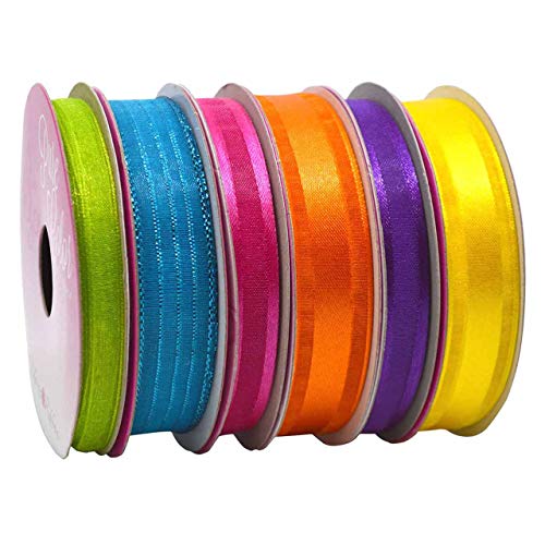Morex Ribbon 6-Pack Polyester/Nylon Sweet Petite Ribbon, Fiesta, 39-Yd