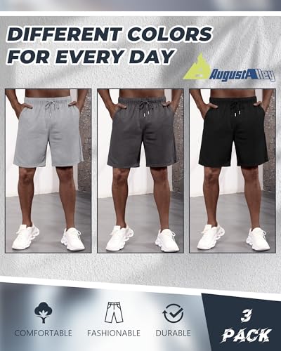 3 Pack Big and Tall Men's Sweat Shorts Basketball Athletic L-5XL Drawstring Elastic Waist Pocket Workout Bermuda4