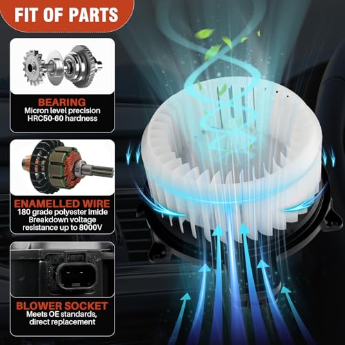 Image of AC Heater Blower Motor with Fan 700270 Fit for Mercury Milan 2010-2011, fit for Lincoln MKZ 2010-2012, fit for Ford Fusion 2010-2012, Replaces MM1041, PM9396, FO3126142, 75870