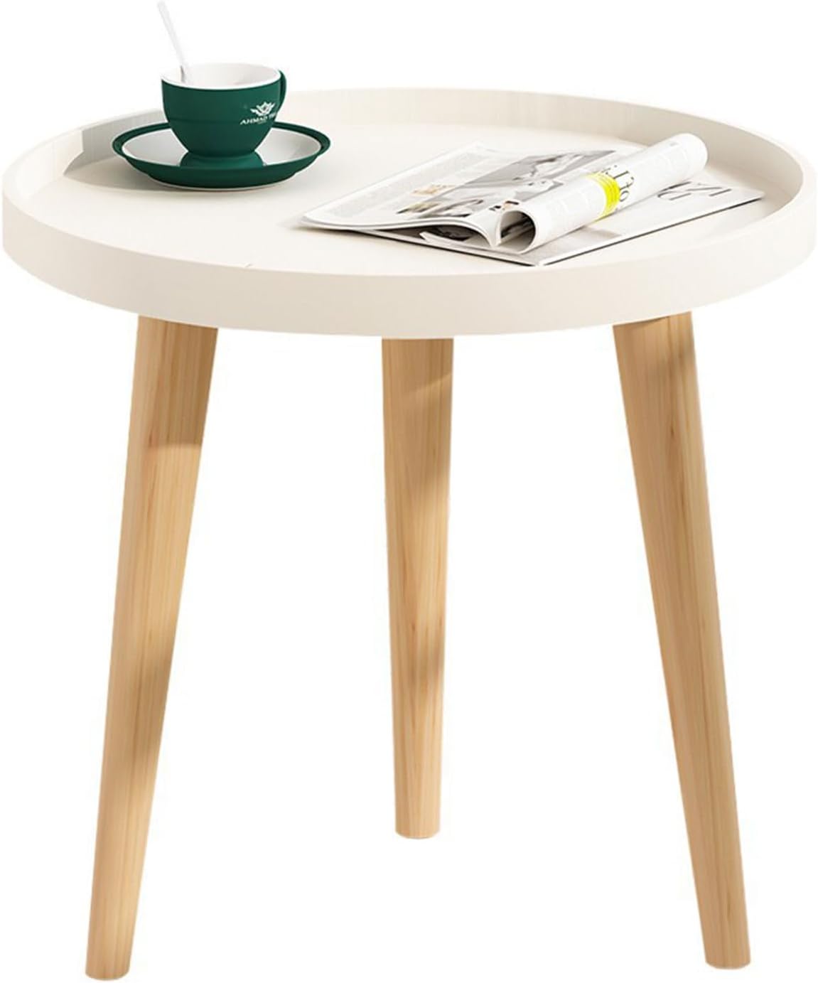 JATIBOSH Coffee Table Round Nesting Table for Living Room,Small Circle Table for Small Space,Metal Frame, Home Office Bedroom Outdoor Sofa End Side Table Bedside Tables