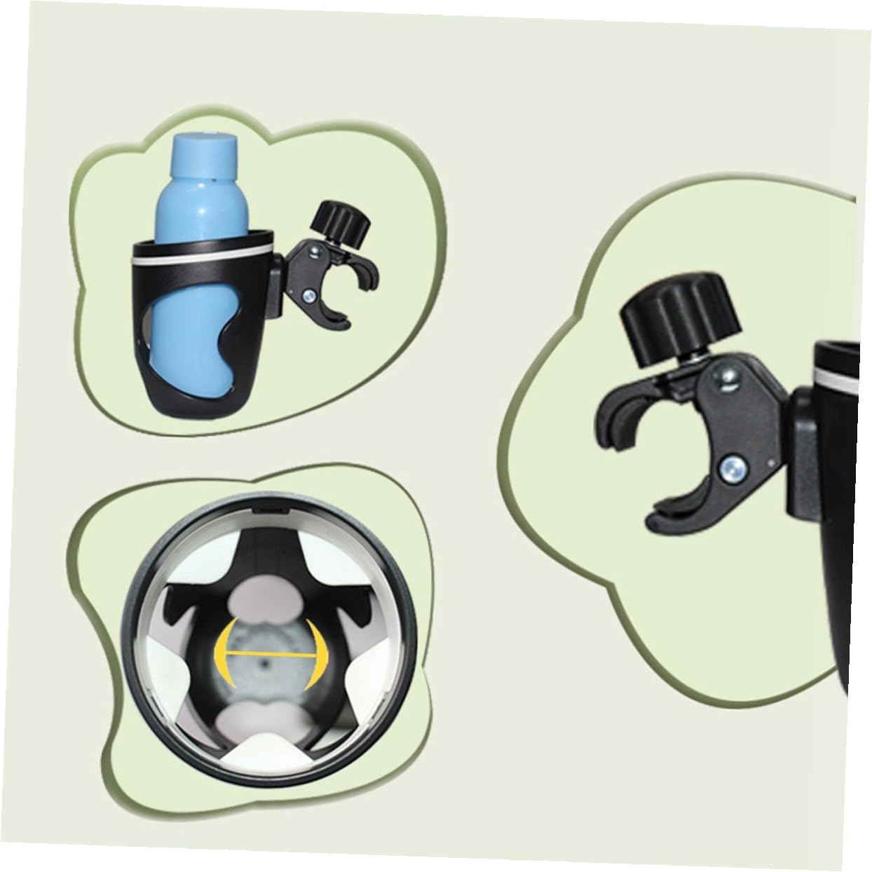 Porte-gobelet pour Poussette en Plastique Abs Support Antidéversement, Simple à Installer, Compatible Bouteilles D'eau et Biberons pour Garçon et Filles