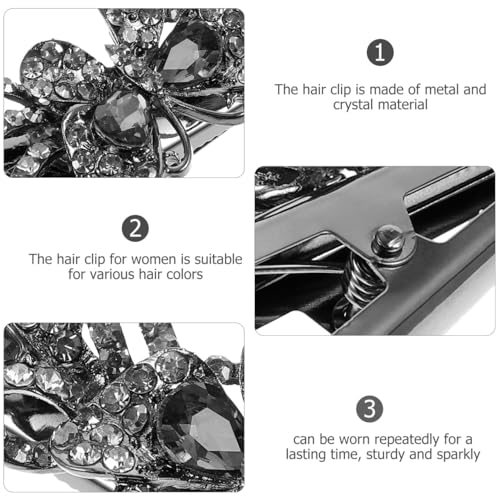 Pinza para cabello cristal con diseño rhinestone 13.5 cm miniatura 3