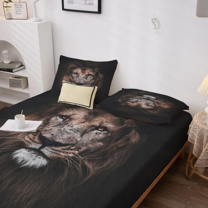 Miniatura 2 de zcsm Sábanas de cama tamaño Queen  Juegos de sábanas y fundas de almohada de animales  Lujoso 100% microfibra, estampado de alta cantidad de hilos,