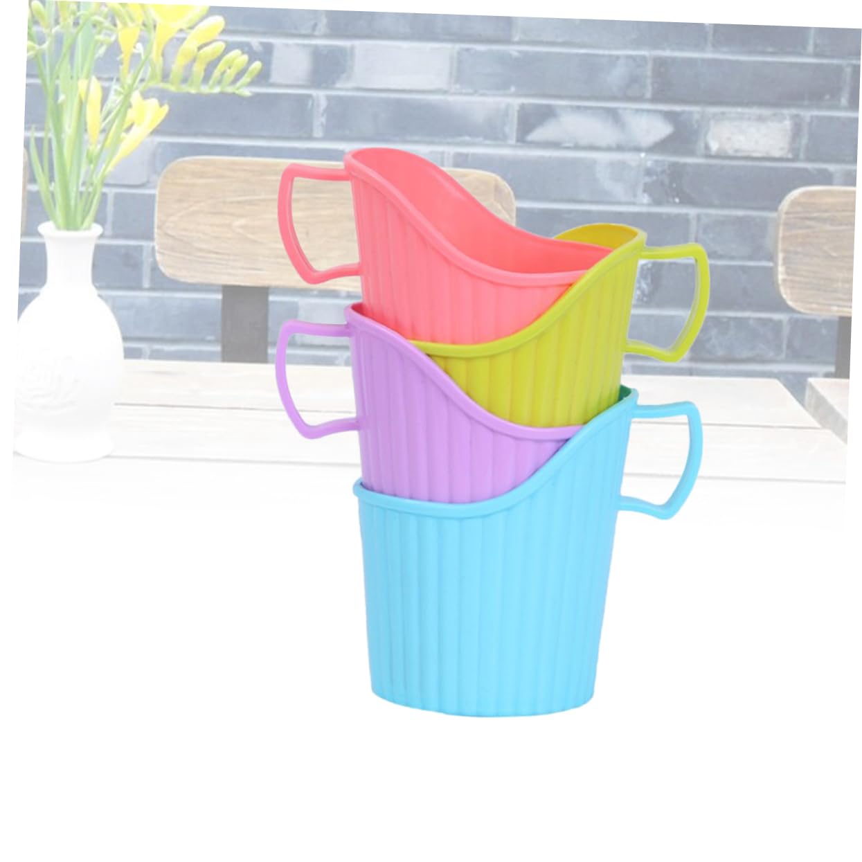 FONDOTIN 10Pcs Insulated Disposable Paper Cup Holder Scalding Cup Cover for Hot Beverages Random Color for Parties and Events Provides Temperature Protection and Comfortable