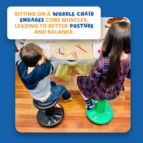 Image of Studico ActiveChairs Adjustable Wobble Stool, Flexible Classroom Seating, Improves Focus, Posture & Helps ADHD /ADD, Sensory Chair, Active Desk Chairs, Adjusts from 16.65 inch to 23.75 inch, Ages 13-18, Grey