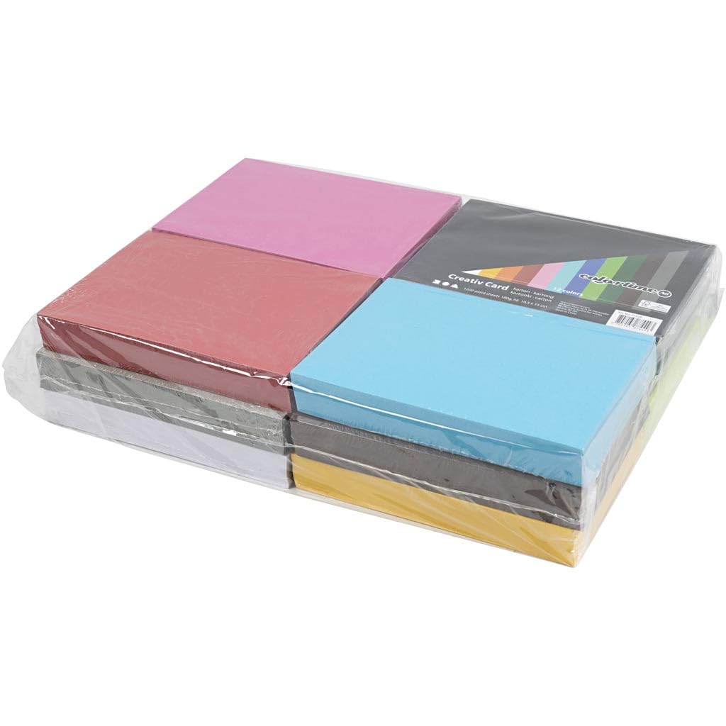 Cartulina de colores, tamaño A6, 10,5 x 15 cm, 180 g, 1200 hojas