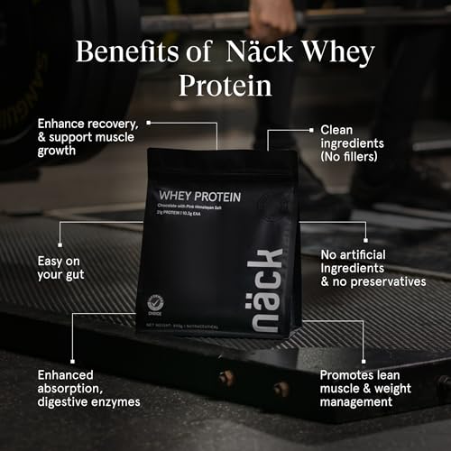 Image of Nack Whey Protein Chocolate 840G | Whey Isolate & Concentrate Blend I Sourced From Europe | 21G Protein | 10.3G Eaa | Developed By Sport Nutritionists | Informed Choice Certified | Chocolate With Pink Himalayan Salt | Pack of 2