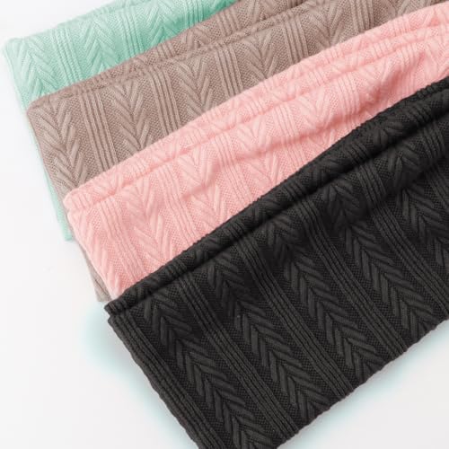 Image of DRESHOW 6 PCS Adjustable Headbands for Women Knotted Headbands Elastic Non-Slip Fashion Hair Bands for Workout Sports Running Yoga
