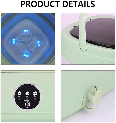 Miniatura 2 de Mini lavadora plegable portátil de 11 litros, lavadora plegable de gran capacidad, mini lavadora con cesta de drenaje, limpieza profunda de ropa