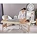 Produktbild Melko Mobile Massageliege Massagetisch Beige Massagebank 2 Zonen Behandlungsliege Therapieliege Tattooliege