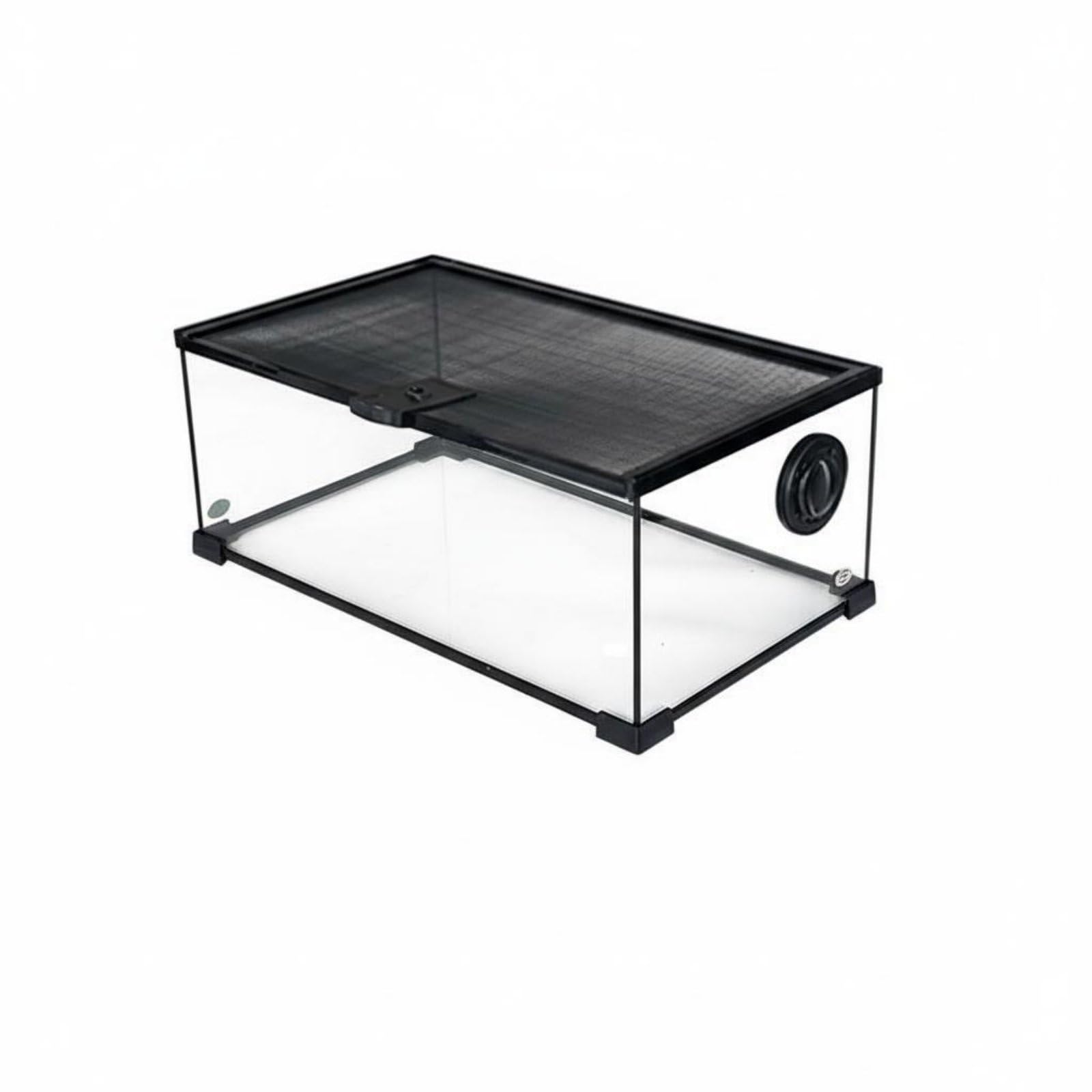 Terrario para Reptiles Terrario Acuario Vivario Hábitat con Estructura Apilable para Ahorro de Espacio Tapa de Malla y Apto para Observación Exhibición Escritorio Sala, 50-30-25cm