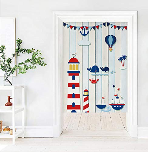 Noren japonais en lin et coton 200x100cm rideau de porte séparateur de pièce ukiyoe
