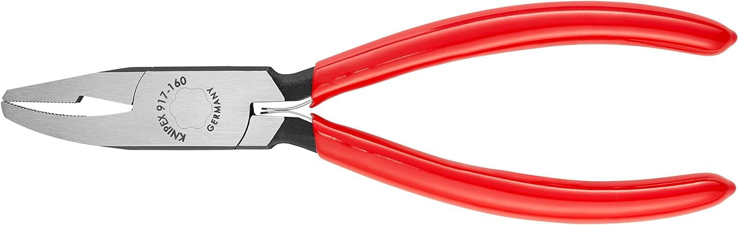 KNIPEX Pinza per Vetrai - con Becchi Curvati Bonderizzata Nera, Rivestiti in Resina Sintetica 160 Mm 91 71 160