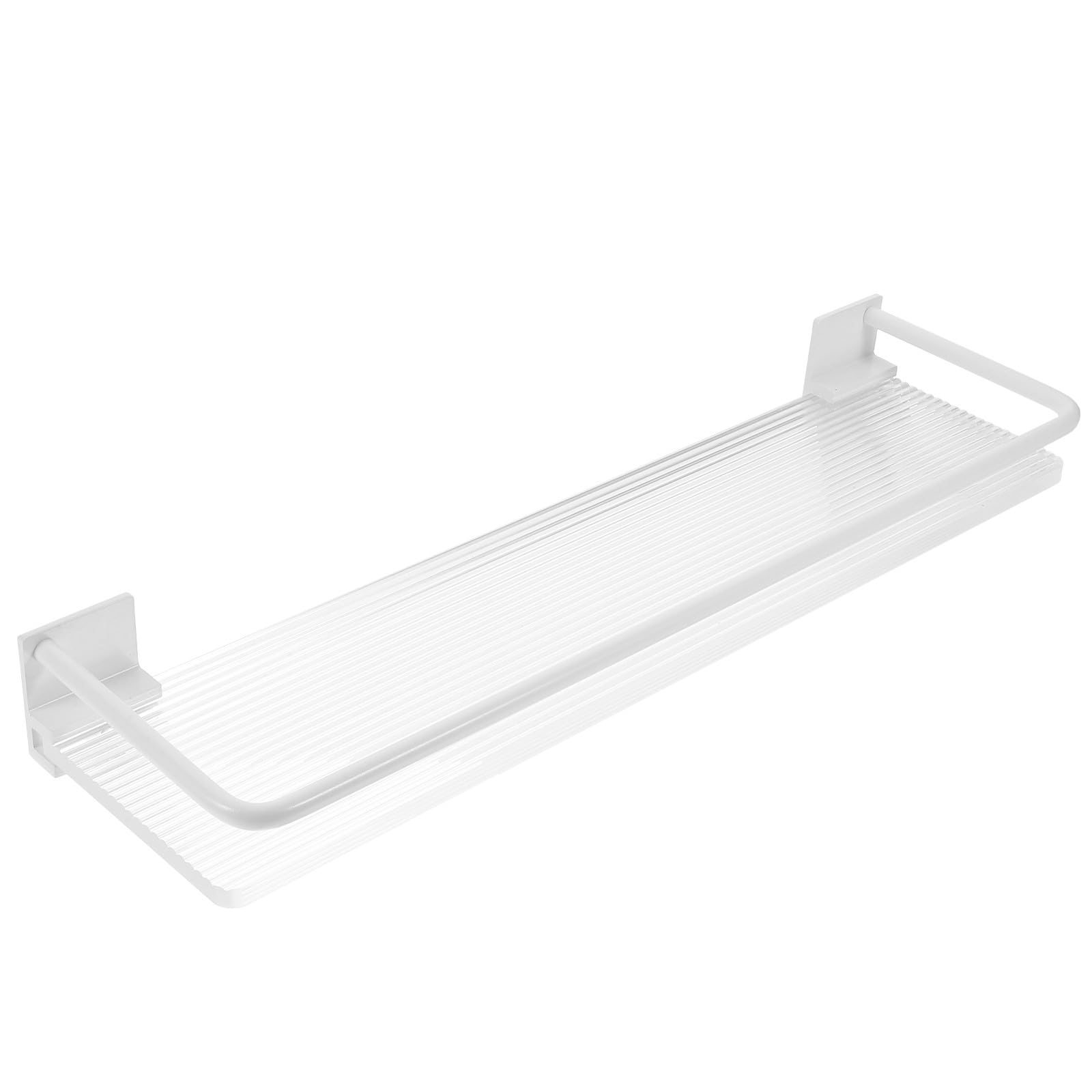 Étagère murale flottante en aluminium spatial blanc, le rangement premium pour salle de bain